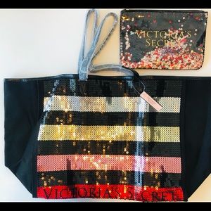 VICTORIA SECRET Sequined MultiColored Tote Bag